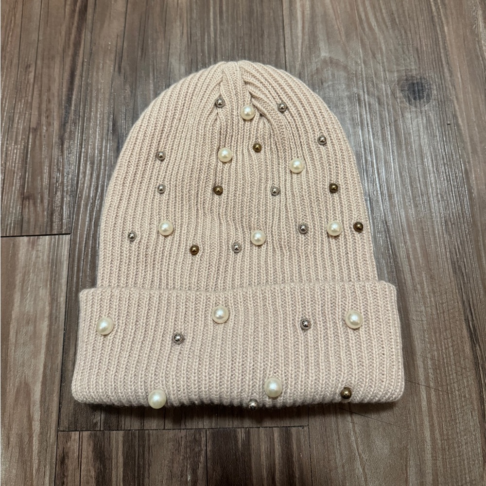 Pearl-Embellished Beanie